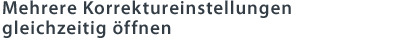 Mehrere Korrektureinstellungen gleichzeitig öffnen